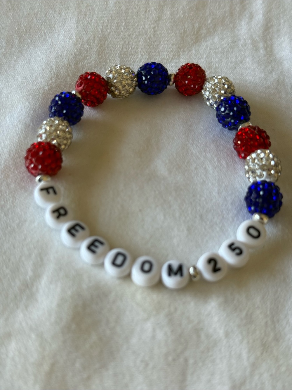 Freedom 250 Beaded Stretch Bracelet - Red, White & Blue.